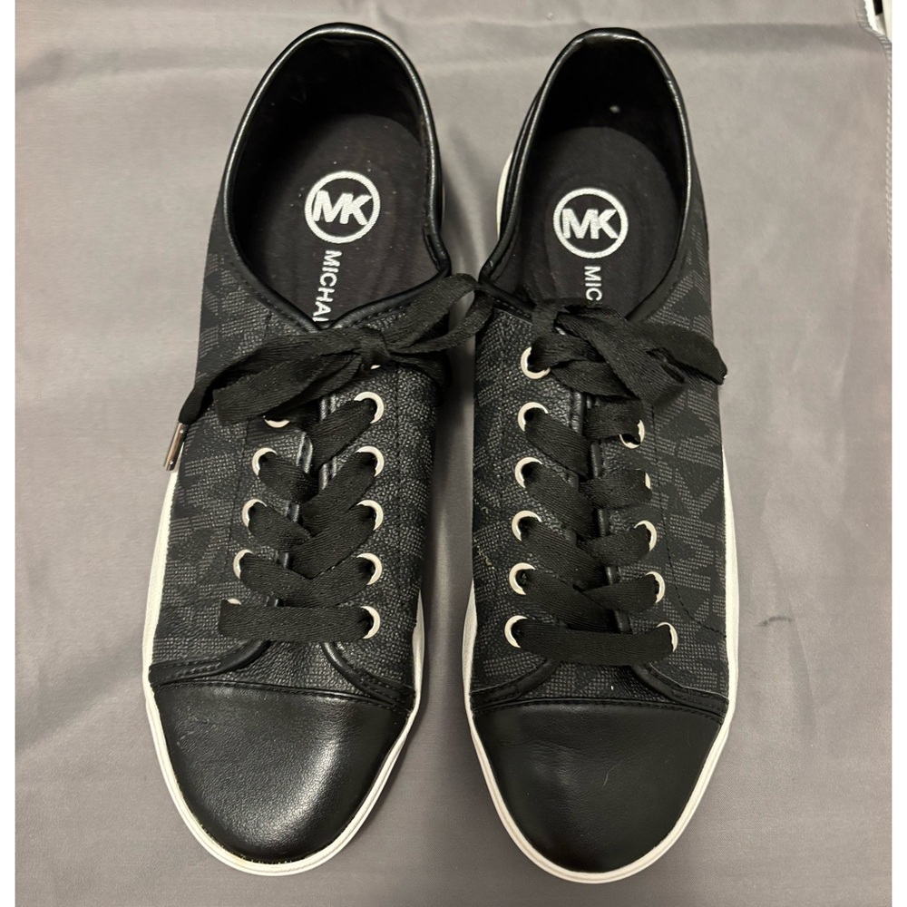 Michael Kors Women's MK Signature Lace-up Black Sneakers - Size 8M